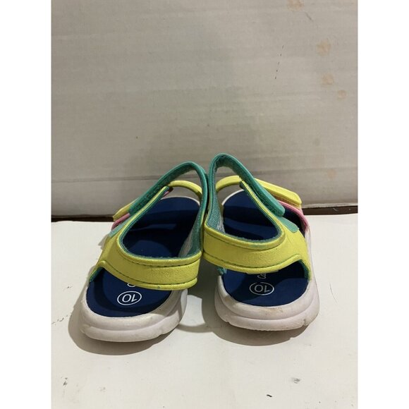 Cat & Jack Toddler Girls  Size 10 Tate Open Toe Multicolored Sandals Shoes - Picture 4 of 8
